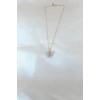 Gold Renk Kaplama Buz Mavisi Renk Sedefli Kelebek Kolye - TJ-BKO6438
