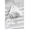 Gümüş Renk Pirinç 6lı Kadın Küpe Seti - TJ-BKP11330