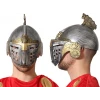 Gümüş Üzeri Altın Renk Oynar Başlıklı Romalı Bizans Kaskı Miğferi 25x20 cm (4887)