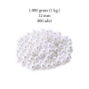 İEG® 1.000 gram (1 kg.) 12mm Beyaz Renk Plastik İnci Boncuk Çanta ve Takı Yapım Boncuğu (~800 adet)