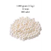 İEG® 1.000 gram (1 kg.) 12mm Krem Renk Plastik İnci Boncuk Çanta ve Takı Yapım Boncuğu (~800 adet)