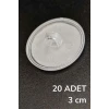 ieg™  20 Adet Şeffaf Yuvarlak 3 Cm Çaplı Güçlü Disk Yapışkanlar