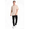 ieg™      24/1 Düz A Kalite Oversize T-shirt - Bej -