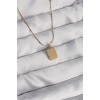ieg™ 316L Çelik Gold Renk Kare Charm Model Kolye