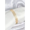 ieg™ 316L Çelik Gold Renk Simli Model Ajda 65 mm Kadın Bileklik