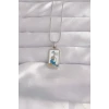 ieg™ 316L Çelik Gümüş Renk Beyaz Mineli Kız Figür Tarot Kolye