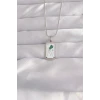 ieg™ 316L Çelik Gümüş Renk Beyaz Mineli Tarot Kolye