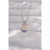 ieg™ 316L Çelik Gümüş Renk Karışık Mineli Ay Figür Tarot Kolye