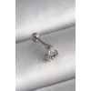 ieg™ 316L Çelik Gümüş Renk Üçgen Zirkon Taşlı Tragus Piercing