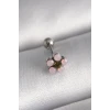 ieg™ 316L Çelik Gümüş Renk Zirkon Taşlı Çiçek Tragus Piercing