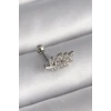 ieg™ 316L Çelik Gümüş Renk Zirkon Taşlı Dal Tragus Piercing
