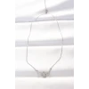 ieg™ 316L Çelik Silver Renk Zirkon Taşlı Kalpli Kanat Kolye