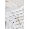 ieg™ 316L Çelik Zirkon Taşlı Çiçek Model Gold Renk Kadın Kolye