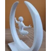 ieg™ 3D Zen Heykeli Ay Formlu Meditasyon Yapan İnsan Figürü Dekor