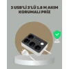 ieg™ 4 Prizli 3 USB Portlu Anahtarlı Akım Korumalı Priz