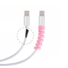 ieg™  4lü Apple, Android Şaj Kablosu Koruyucu Silikon Spiral Yay Aparat