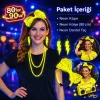 ieg™ 80’ler 90’lar Neon Sarı Parti Seti – Kolye Küpe Taç