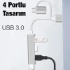 ieg™ Ally A-806 4in1 Type-c + Usb Girişli Usb 3.0 Çoğaltıcı Hub Adaptör Çevirici