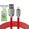 ieg™ Ally İphone5s6s788 Plus Zinc Alloy Dayanıklı 3.0a 1.5mm Usb Kablo