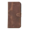 ieg™ Apple iPhone 14 Pro Max Uyumlu Deri Cüzdanlı Kılıf MWWN G2 Kahve