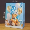 ieg™ Ayıcık Desenli Mavi Küçük Boy Karton Hediye Çantası