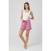 ieg™ Bambu Fitilli Kadın Ev Şortu Bacak Dantel Detaylı Ev Giyim Pembe