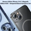 ieg™ Baseus Glitter İphone 14 6.1 Magsafe Silikon Kılıf + Tempered Ekran Koruyucu Set