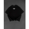 ieg™ Baskılı Oversize Bisiklet Yaka T-shirt - Siyah