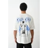 ieg™      Baskılı Oversize T-Shirt - Beyaz -