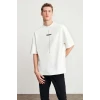 ieg™      Baskılı Oversize T-Shirt - Beyaz -