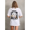 ieg™      Baskılı Oversize T-Shirt - Beyaz -