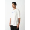 ieg™      Baskılı Oversize T-Shirt - Beyaz -