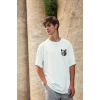 ieg™      Baskılı Oversize T-Shirt - Beyaz -