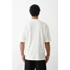 ieg™      Baskılı Oversize T-Shirt - Beyaz -