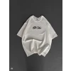 ieg™      Baskılı Oversize T-Shirt - Beyaz -