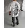 ieg™      Baskılı Oversize T-Shirt - Beyaz -