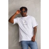 ieg™      Baskılı Oversize T-Shirt - Beyaz -