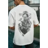 ieg™      Baskılı Oversize T-Shirt - Beyaz -