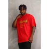 ieg™      Baskılı Oversize T-Shirt - Kırmızı -