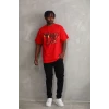 ieg™      Baskılı Oversize T-Shirt - Kırmızı -