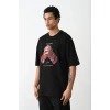 ieg™      Baskılı Oversize T-Shirt - Siyah -
