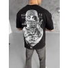 ieg™      Baskılı Oversize T-Shirt - Siyah -