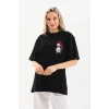 ieg™      Baskılı Oversize T-Shirt - Siyah -
