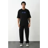 ieg™      Baskılı Oversize T-Shirt - Siyah -
