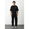 ieg™      Baskılı Oversize T-Shirt - Siyah -