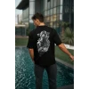 ieg™      Baskılı Oversize T-Shirt - Siyah -