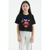 ieg™      Bisiklet Yaka Kısa Kol Baskılı   T-Shirt - Siyah -