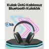 ieg™ Bluetooth V5.0 Kablosuz Kulak Üstü Kulaklık | Katlanabilir Mikro Usb Girişli