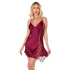 ieg™ Bordo Kısa Saten Gecelik
