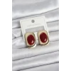 ieg™ Bordo Renk Kare Model Vintage Kadın Küpe